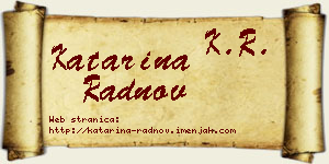 Katarina Radnov vizit kartica